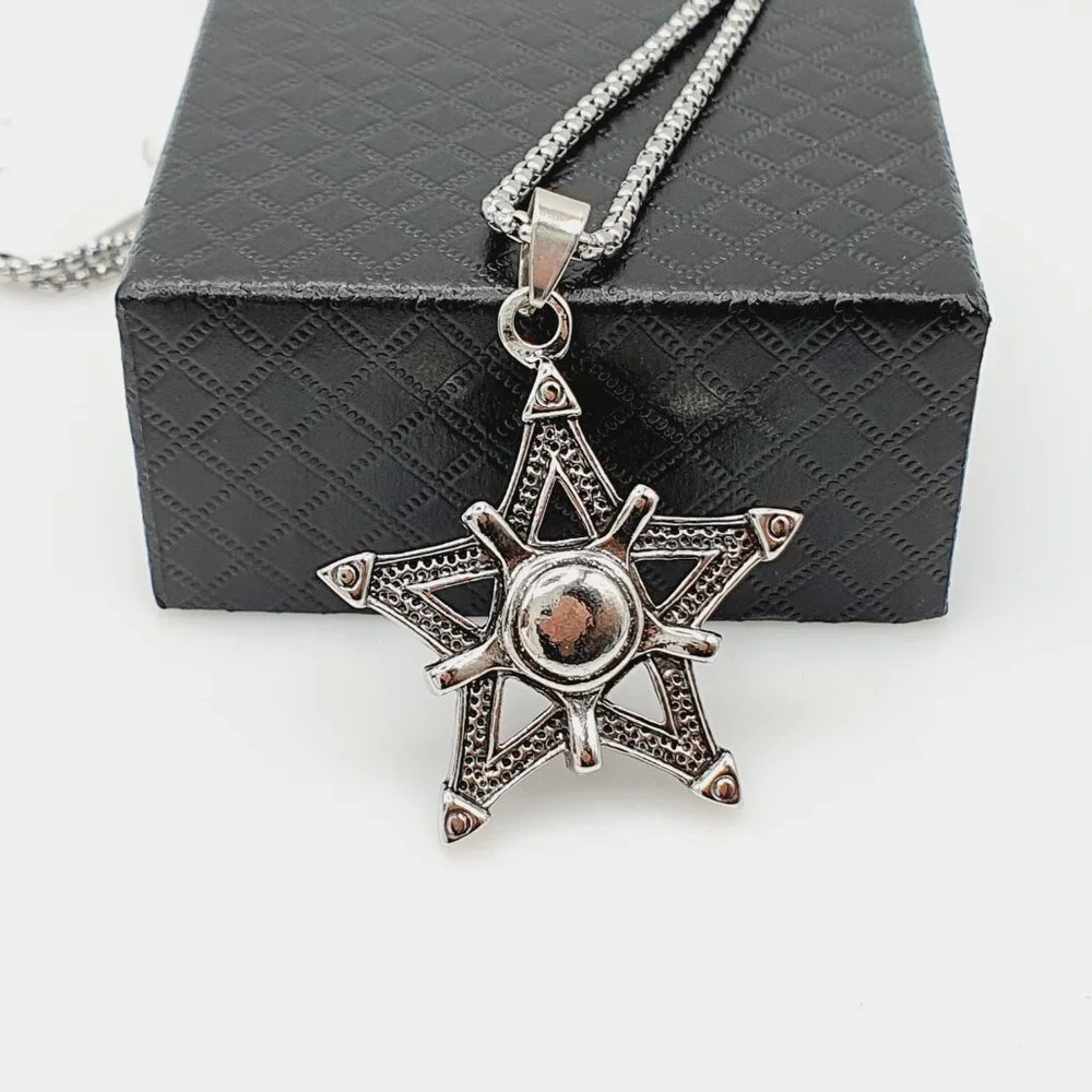 ❤️Fashion anime Pentagram Shape Necklace, N90201P121
